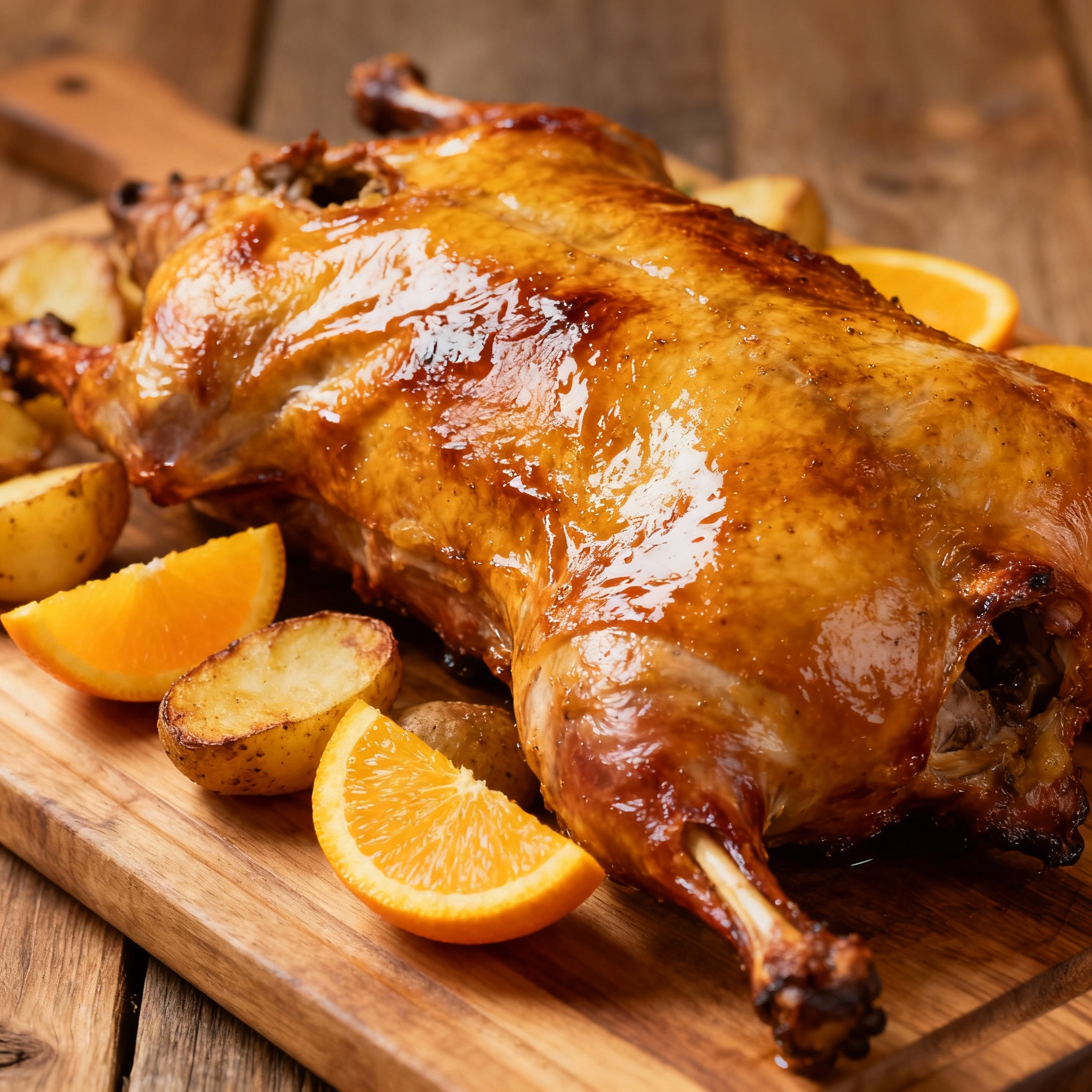 Travessa de leitão crocante com batatas